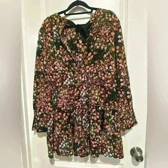Zara Basic Collection Floral Mini Romper Tie Back Size Small - Picture 13 of 15